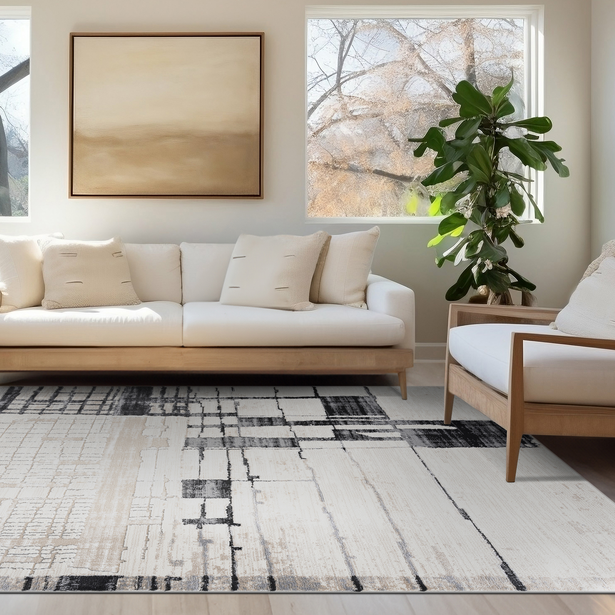 Spotless living room bathed in soft natural light Spotless living room bathed in soft natural light